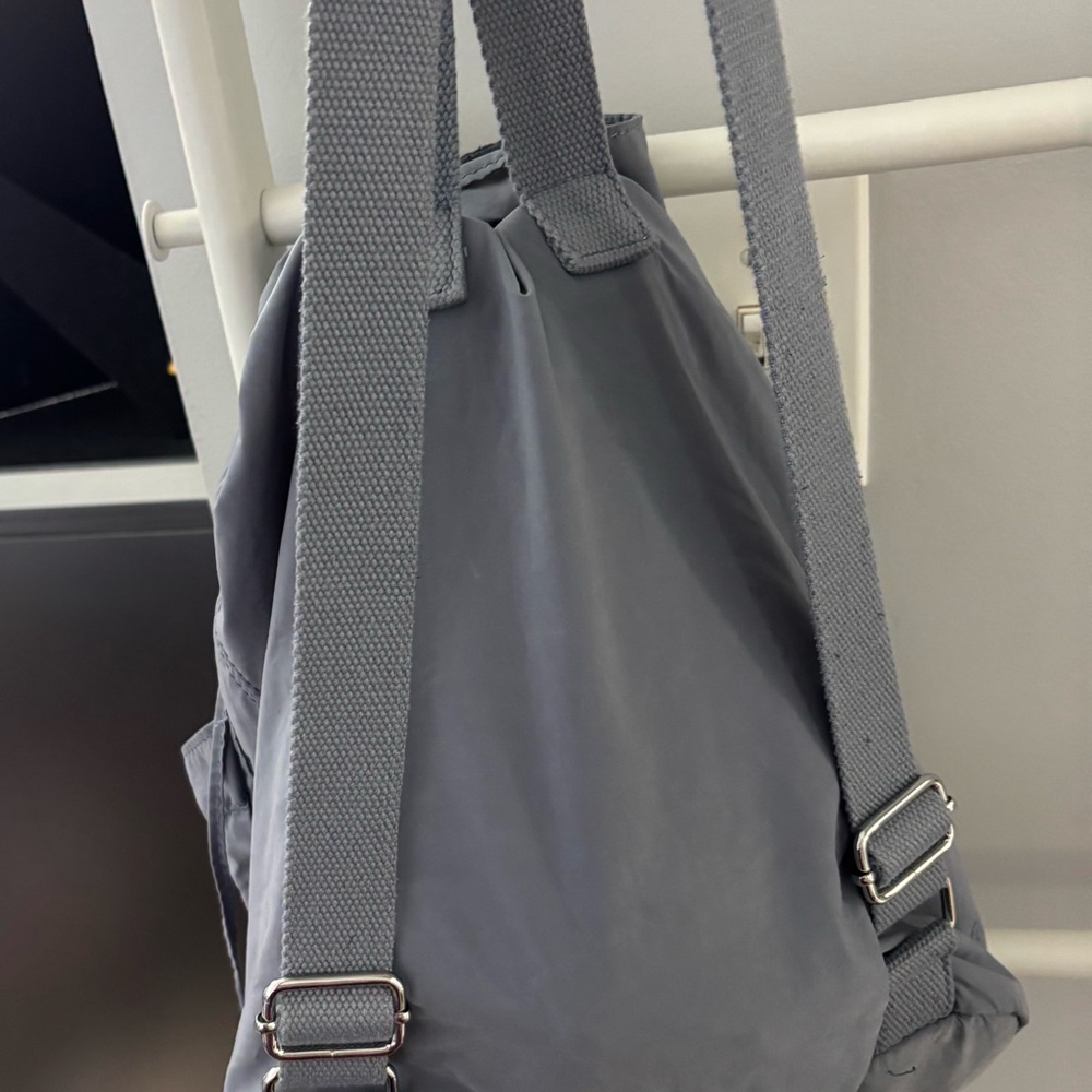 Zara Gray Drawstring Backpack Tote - image 3